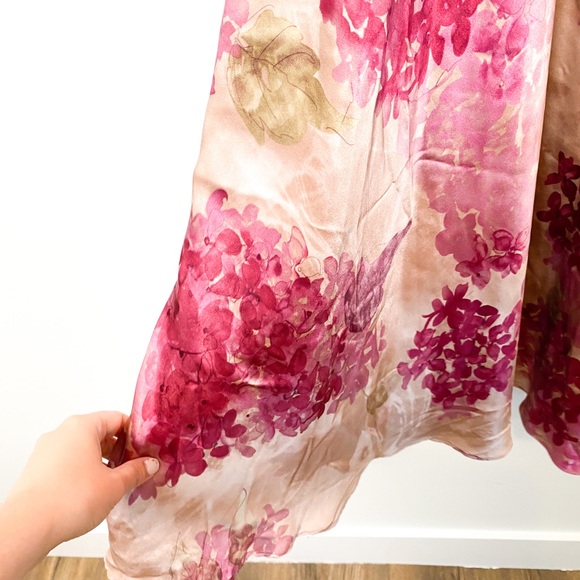 Vintage Silk Floral Midi Bohemian Dress - Picture 5 of 10